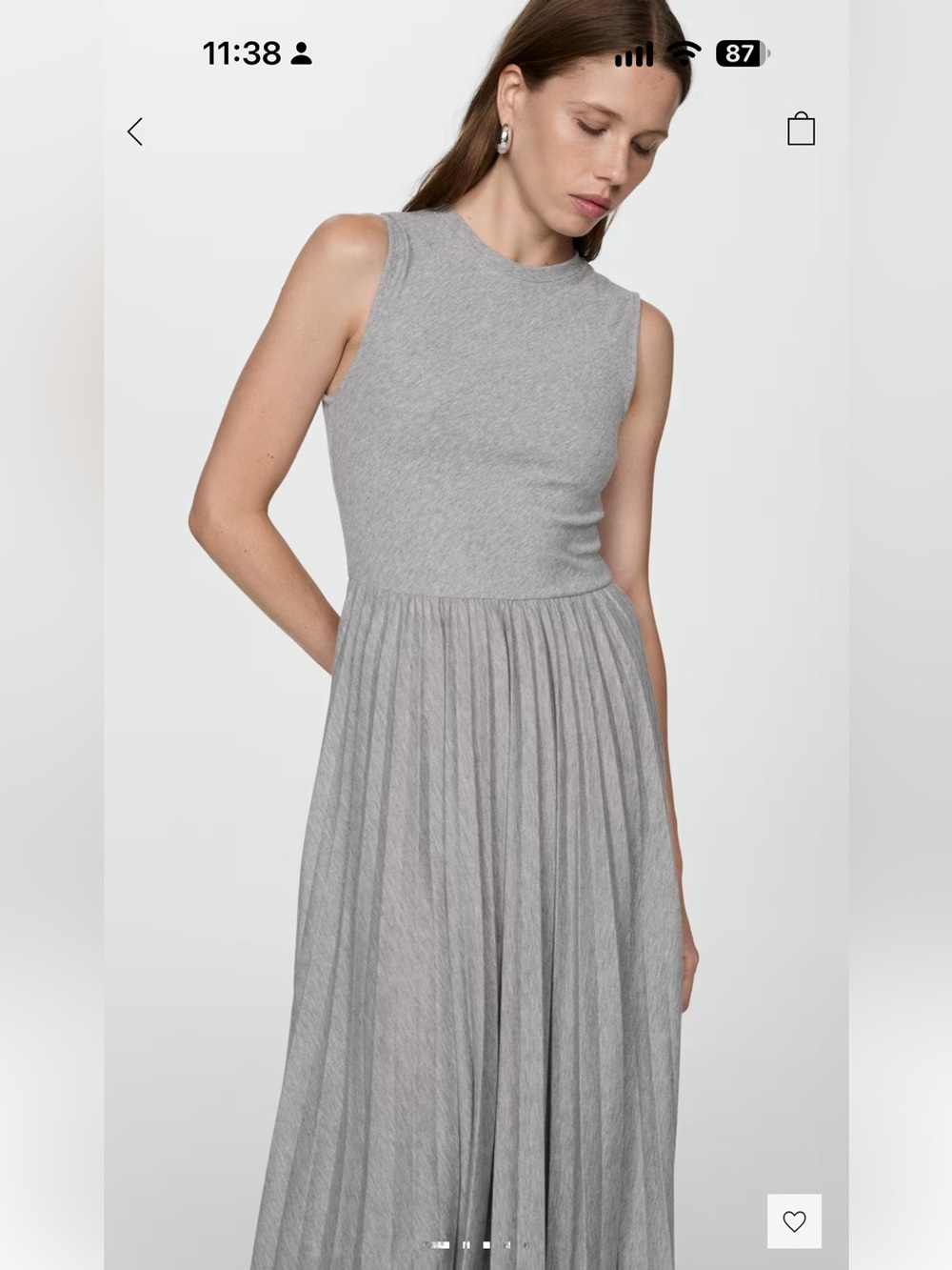 MANGO PLEATED LONG DRESS SIZE S NWT